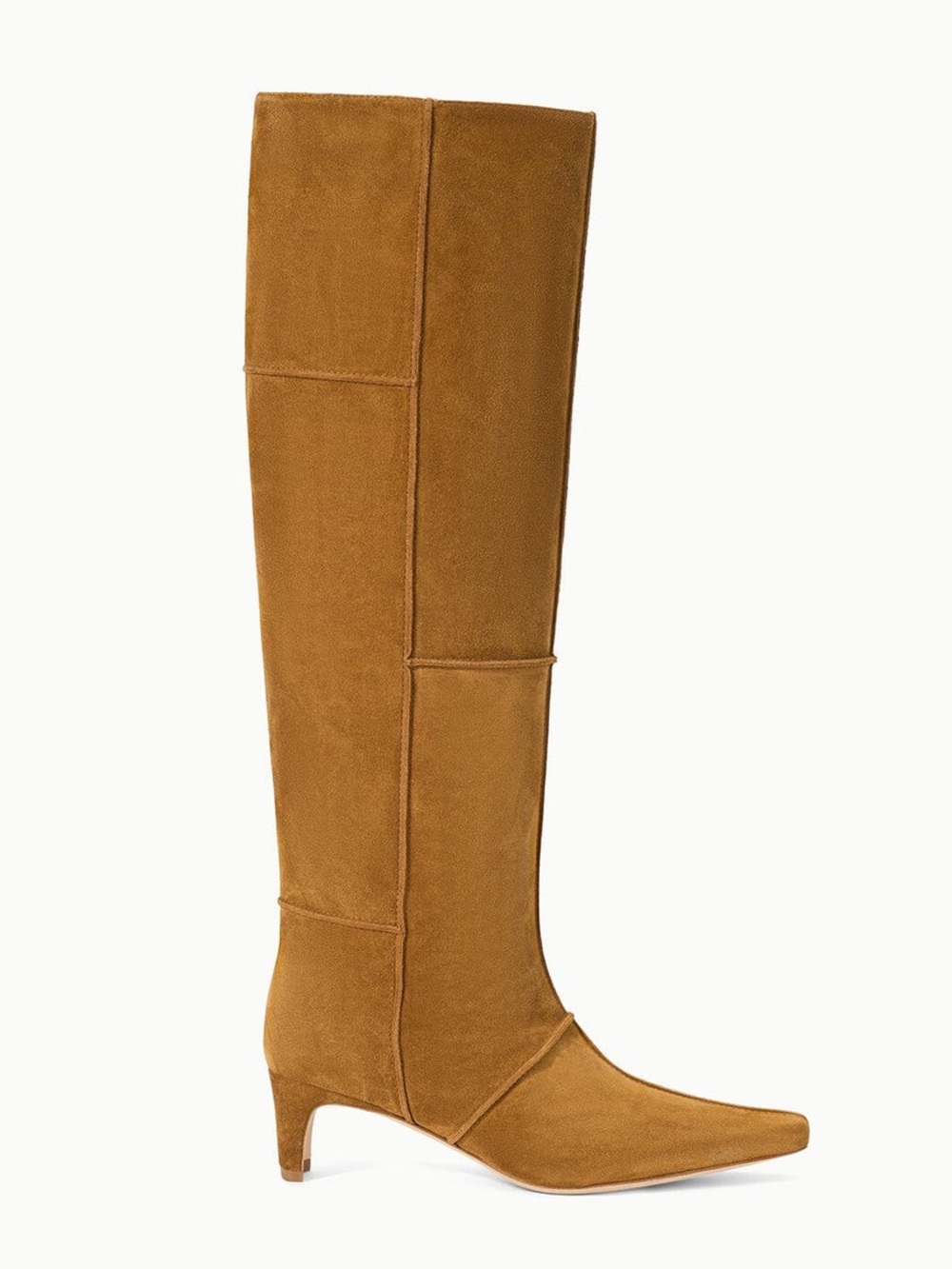 STAUD Wally Patchwork Suede Boots - Tan
